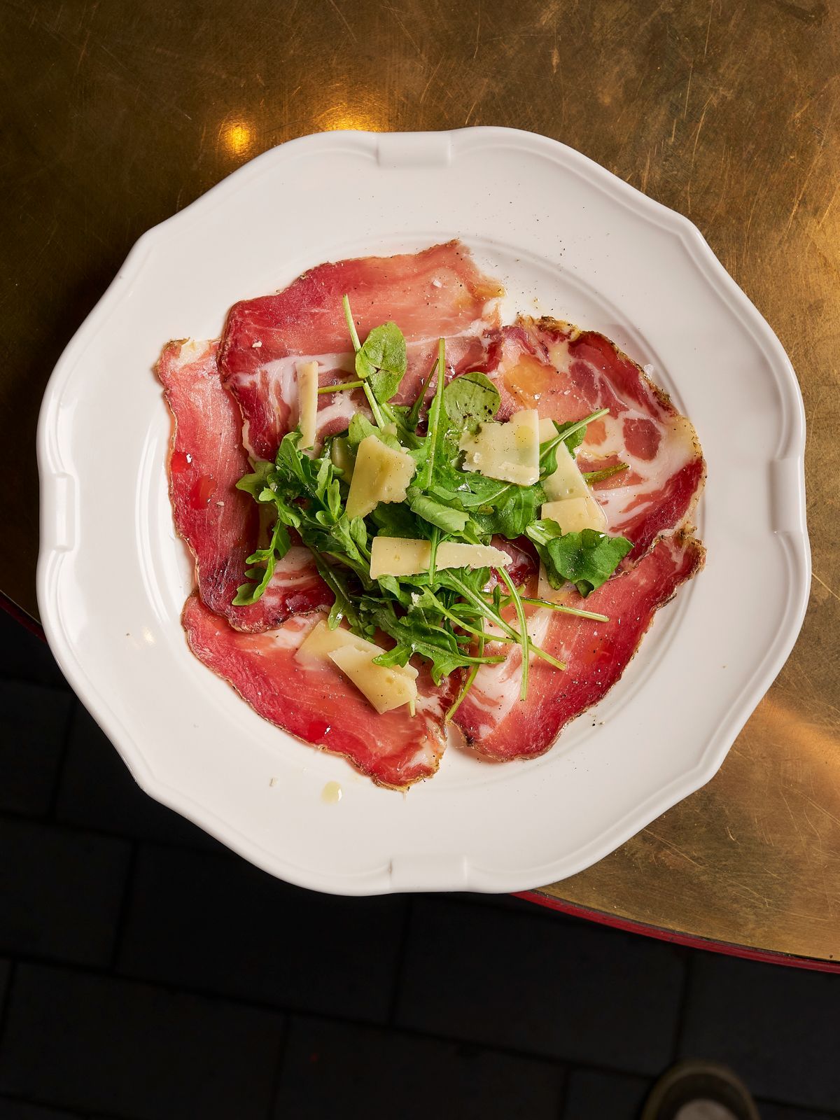 Capocollo with rocket and parmesan
